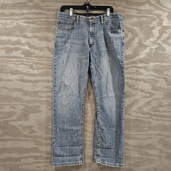 Wrangler SZ 34x29 Straight Leg Blue Denim Stretch Jeans - Picture 1 of 9
